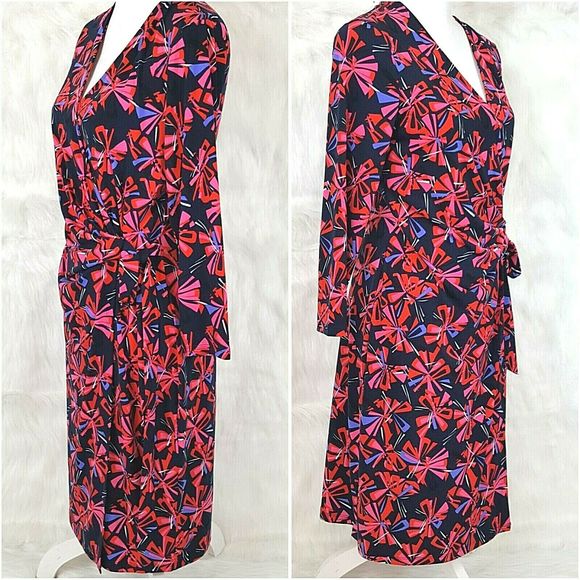 Anne Klein Dress Comfort Stretch Faux Wrap Red - Picture 2 of 8